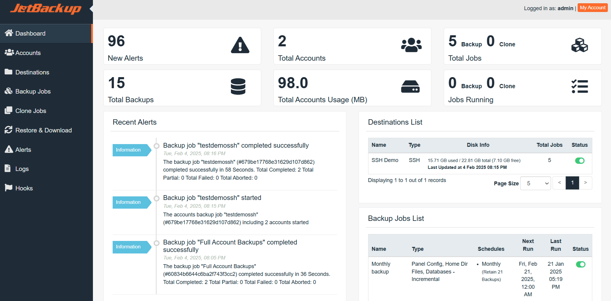 JetBackup Manager